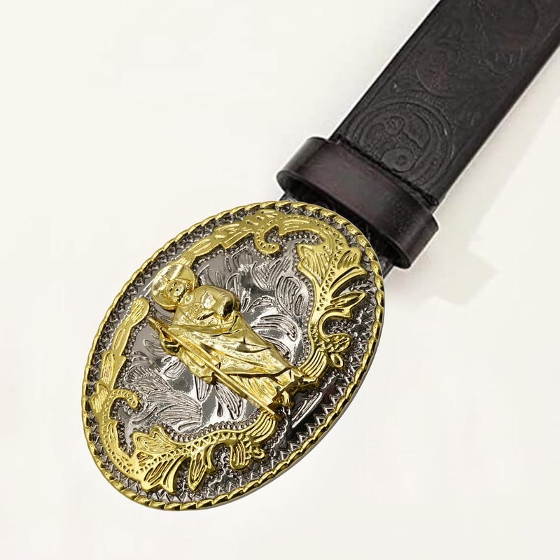 WMG Western St Jude Belt Buckle Gold Silver Saint Jude San Judas Cowboy Buckle Hebilla Vaquero Rodeo - Image 5